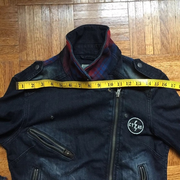 Converse Blue Denim Motorcyle Jean Jacket S - Picture 4 of 8